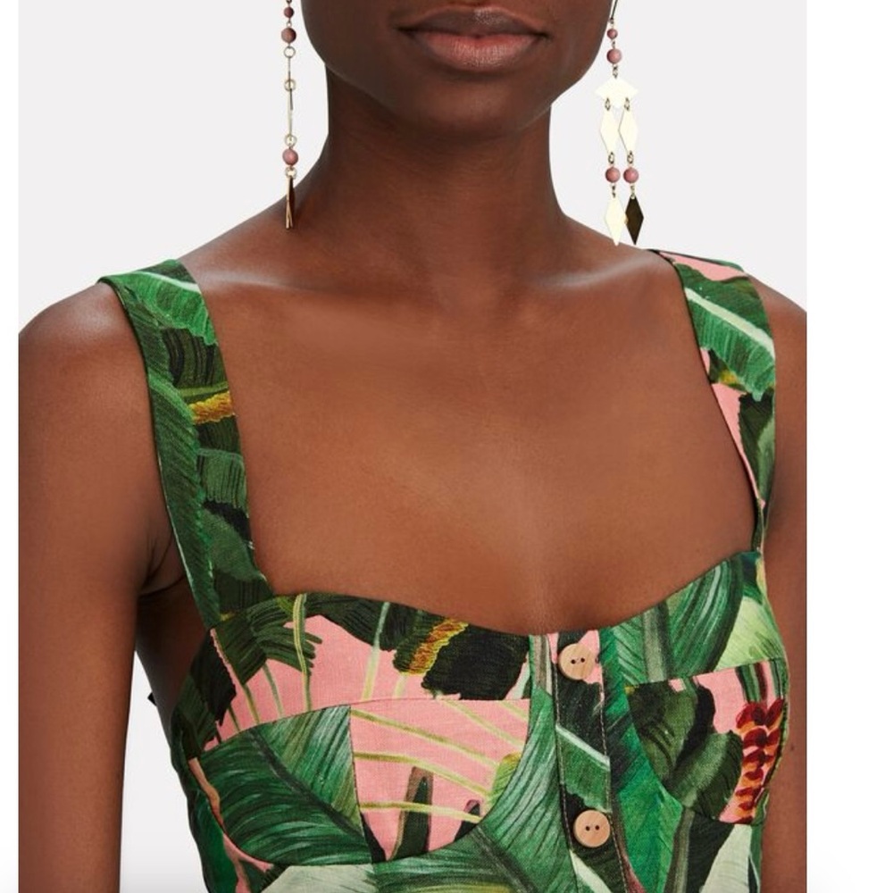 Farm Rio Amazonia palm pink green dress S 2 4 - Picture 2 of 9